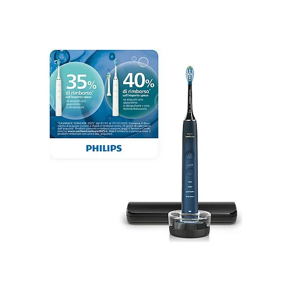 Philips Sonicare DiamondClean HX9911/88 spazzolino elettrico Adulto Spazzolino elettrico sonico Nero, Blu