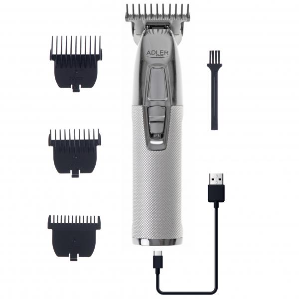 Adler AD 2836S regolabarba Batteria 4 6 mm Argento