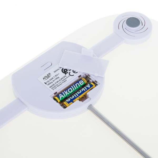 Adler AD 8176 bilance pesapersone Quadrato Bianco Bilancia pesapersone elettronica