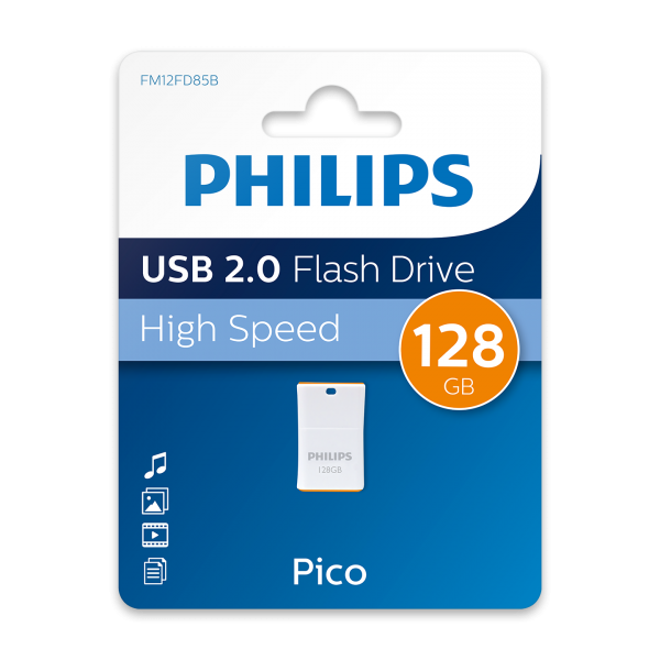 Philips Pico unità flash USB 128 GB USB tipo A 2.0 Arancione, Bianco
