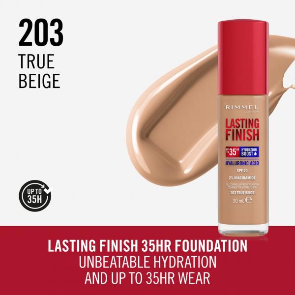 Rimmel London Lasting Finish Hydration Boost Spf20 203-True Beige 30ml