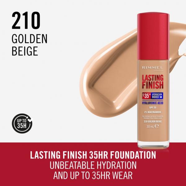 Rimmel London Lasting Finish Hydration Boost Spf20 210-Golden Beige 30ml