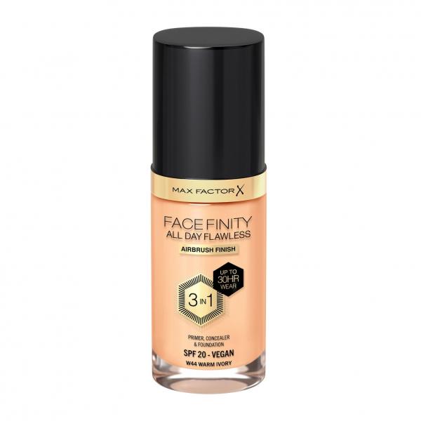 Max Factor Facefinity 3in1 Primer, Concealer y Foundation 44-Warm Ivory 30ml