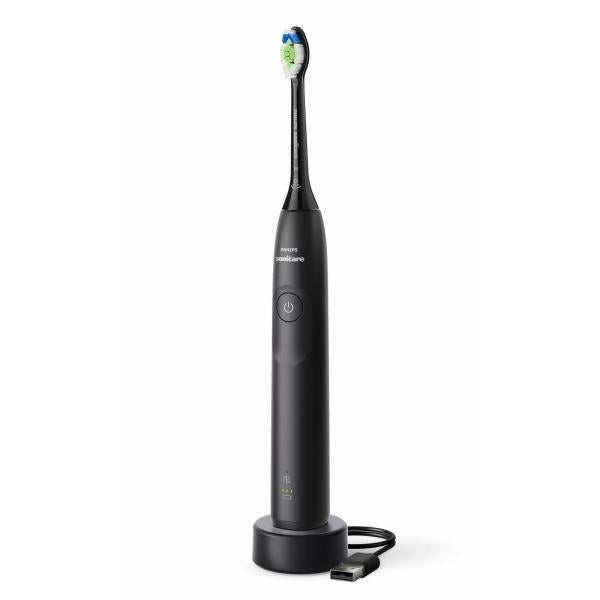Philips 5300 series Sonicare spazzolino elettrico sonico con base di ricarica, 2 livelli intensità, sensore di pressione colore nero HX7101/01