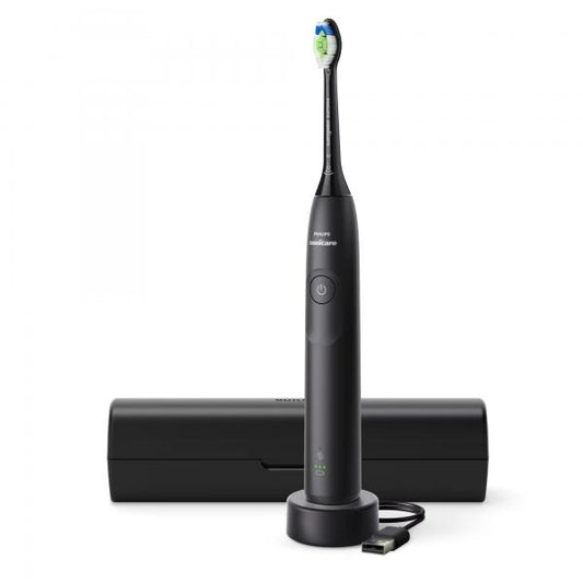 Philips Sonicare serie 5300 Sonicare Spazzolino elettrico sonico con base di ricarica, 2 livelli intensit , sensore di pressione colore nero HX7101/02 (Philips Sonicare 5300, HX7101/02, Scha)