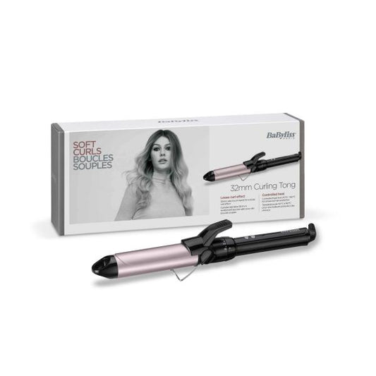 BaByliss Pro 180 SublimTouch 32 mm Ferro per ricci Caldo Nero, Rosa 1,8 m