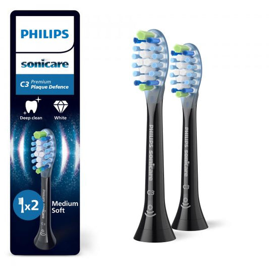 Philips Sonicare HX9042/88 2x testine nere per spazzolino sonico (Philips Premium Plaque Defence HX9042/)