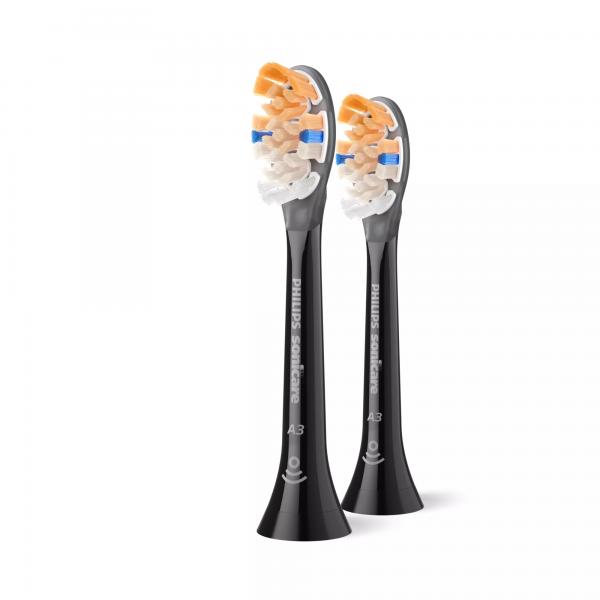 Philips Sonicare HX9092/88 2x Testine nere per spazzolino sonico (Philips A3 Premium All-in-One HX9092/8)