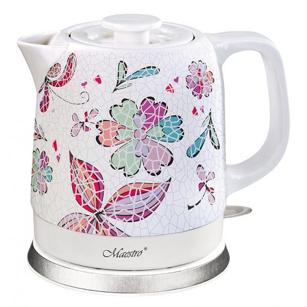 Elektrischer Wasserkocher aus Keramik MAESTRO MR-068 1,5L 1500W (MR-068-FLOWERS) (MR-068-FLOWERS)