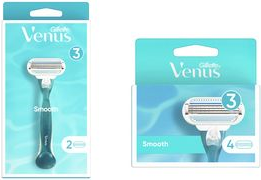 Gillette for Women Venus Ersatzklingen Smooth, 4er Pack langlebiges Klingendesign, 3 Klingen fr eine schnelle - 1 Stck (7702018600458)