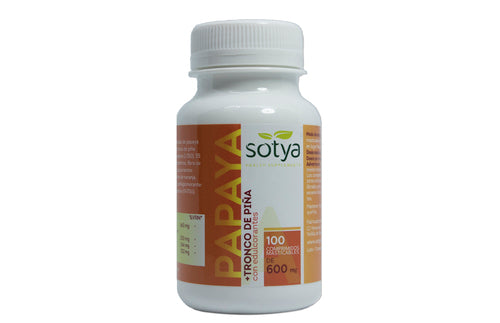 Sotya Papaya Tronco De Pia 600 Mg 100 Comp