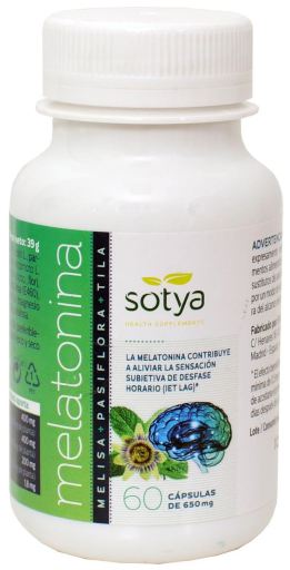 Sotya Melatonina Melisa Pasiflora Tila 60 Caps
