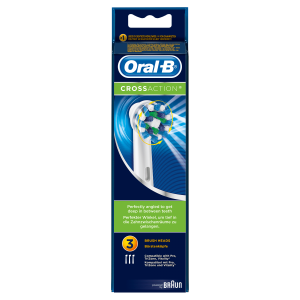Oral-B CrossAction Replacement Toothbrush Head 3 Units