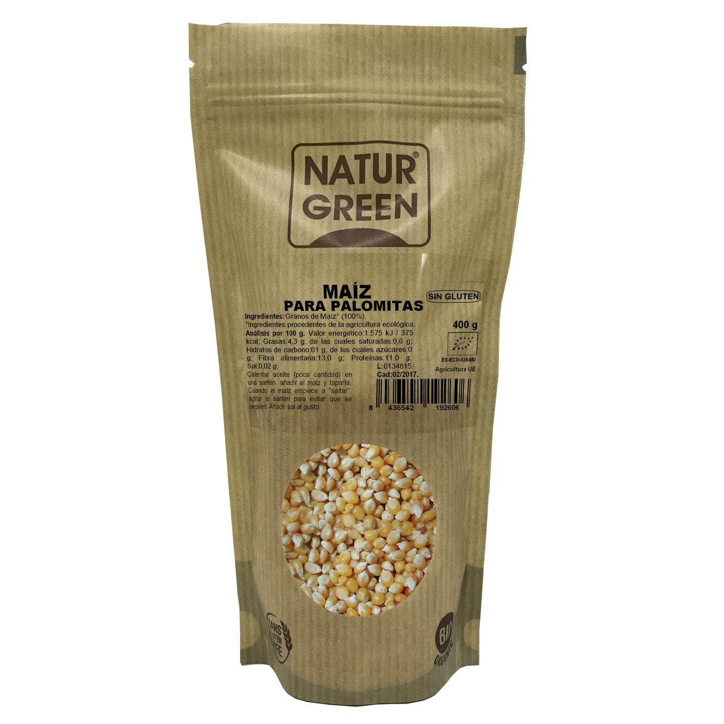 Naturgreen Maiz Palomitas Bio 450 Grs
