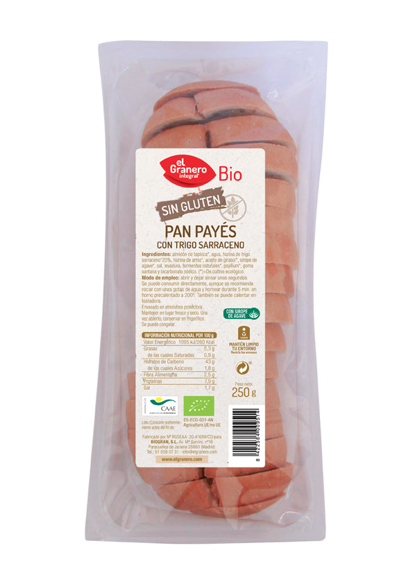 Granero Pan Payes Con Trigo Sarraceno S-Gluten Bio 250 Gra