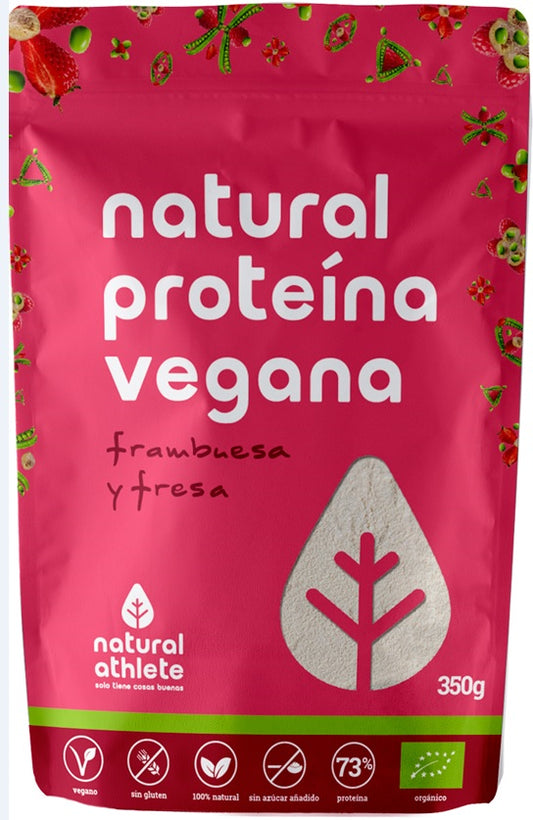 Natural Athlete Proteina Vegana Fresa y Frambuesa Bio 350g