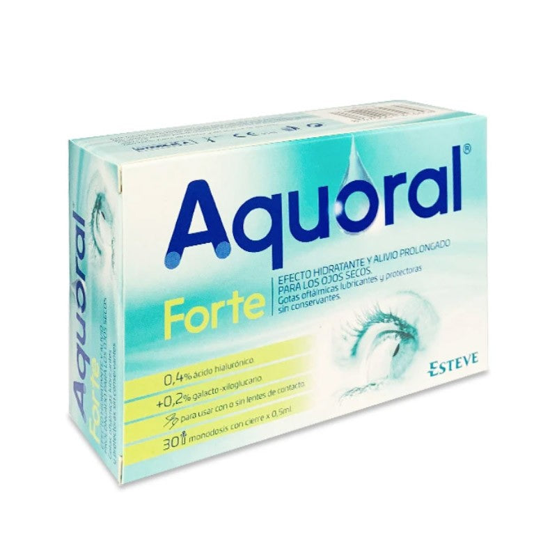 Esteve Aquoral Forte Eye Drops Hyaluronic Acid 0.4 30 Single-Dose
