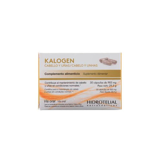 Hidrotelial Kalogen Cabello y Uas 30 Capsules