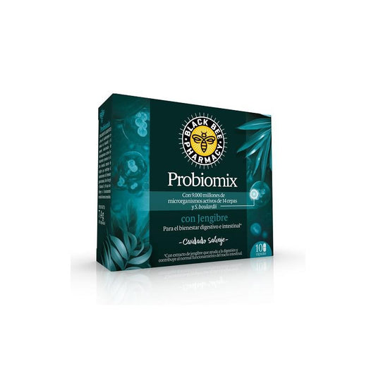 Black Bee Probiomix With Jengibre 10 Capsules