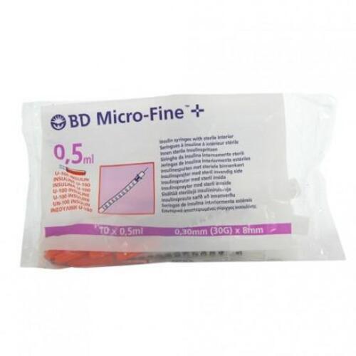 Bd Jeringa-Aguja Bd Insuline 0,5 U1 00 8-30 10 Becton Dickinson