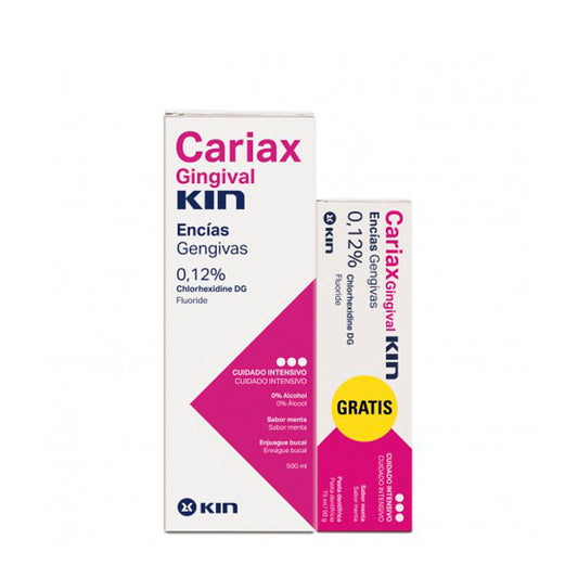 Bain de bouche Kin Cariax Gingival 500 ml + Dentifrice 75 ml