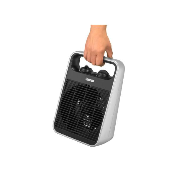 Unold 86106 stufetta elettrica Nero, Argento 2000 W Riscaldatore ambiente elettrico con ventilatore
