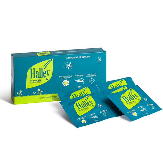 Lingettes imprégnées de lotion répulsive Halley, paquet de 10