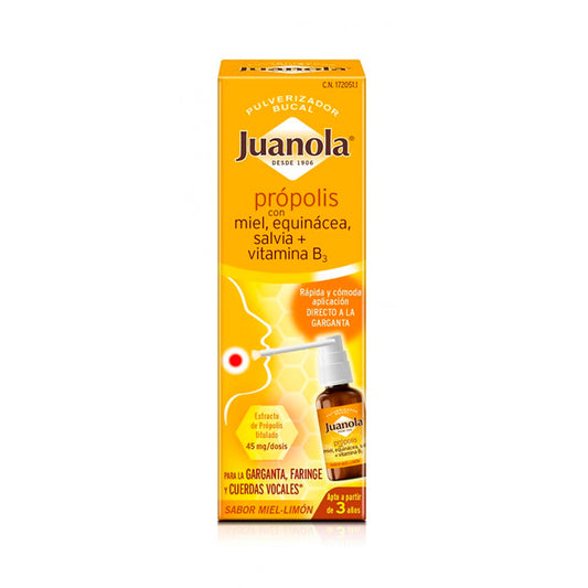 Juanola Propolis with Honey, Echinacea, Sage+ Vitamin B3 Oral Spray 30ml