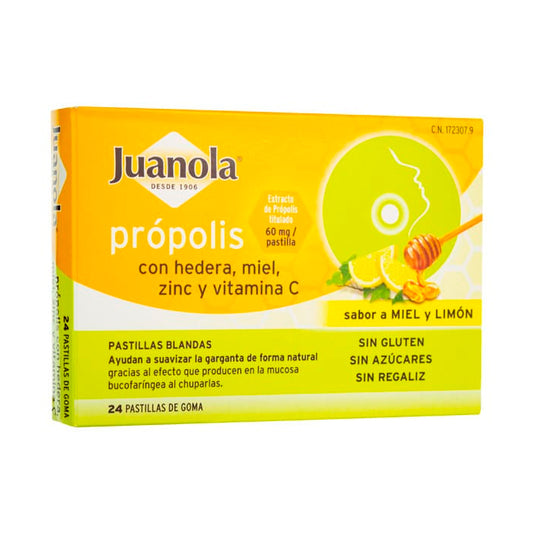 Juanola Propolis Hedera, Miel, Zinc et Vitamine C 24U
