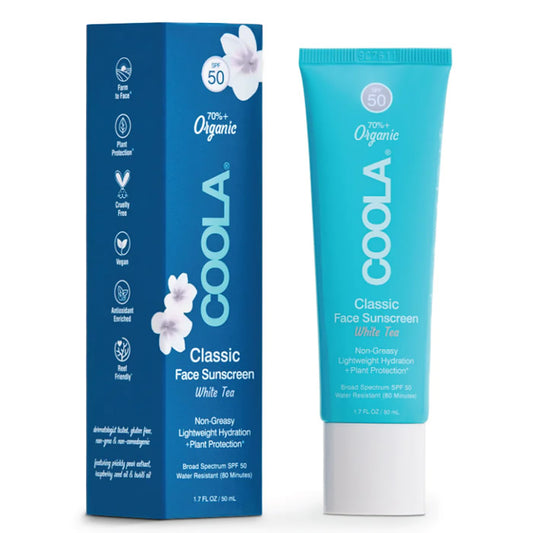 Lotion solaire bio visage Coola Classic au thé blanc SPF50 50 ml 
