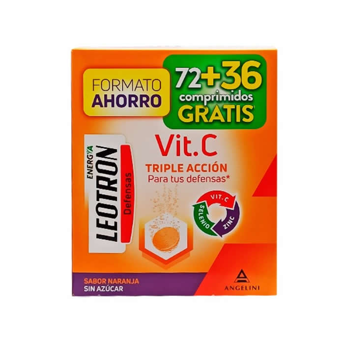 Comprimés effervescents de vitamine C Leotron 72+36