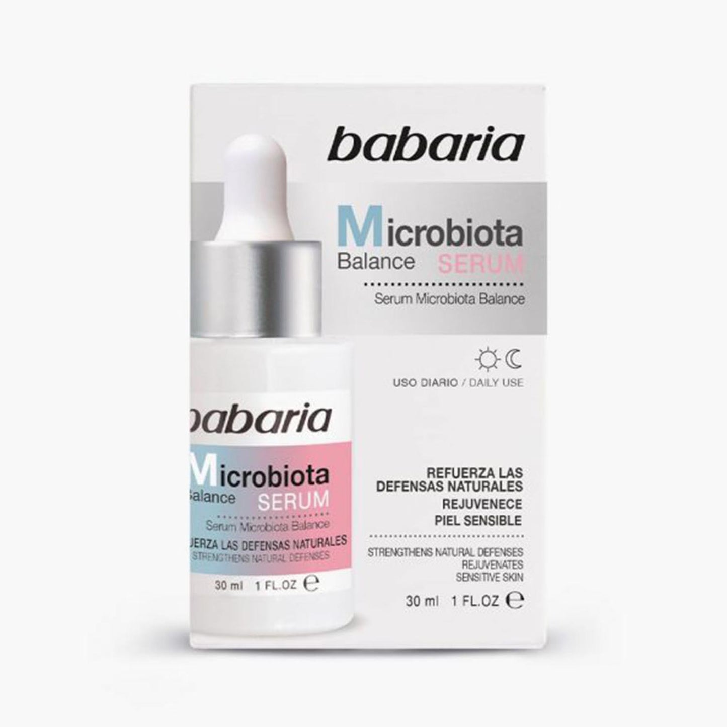 Sérum d'équilibre du microbiote Babaria, usage quotidien, peau sensible, 30 ml