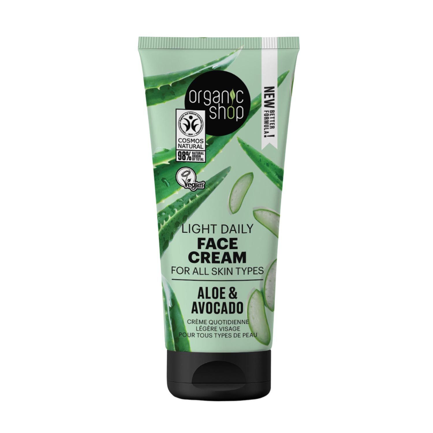 Organic Shop Aloe Facial Cream Diaria Todo Tipo De Pieles 50ml