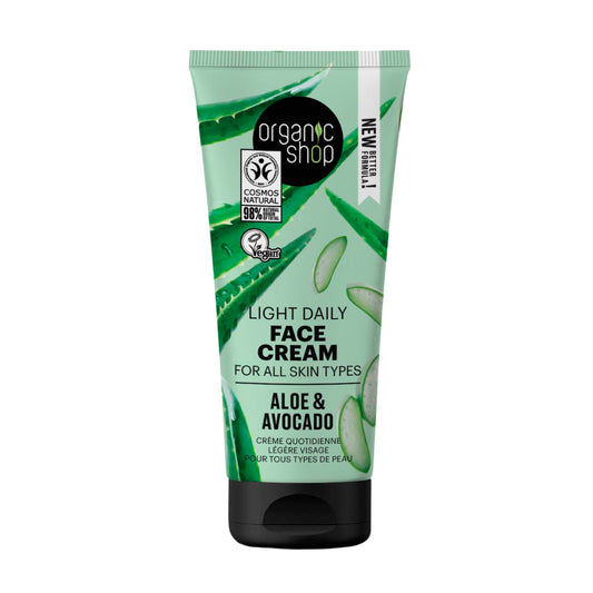 Organic Shop Aloe Facial Cream Diaria Todo Tipo De Pieles 50ml