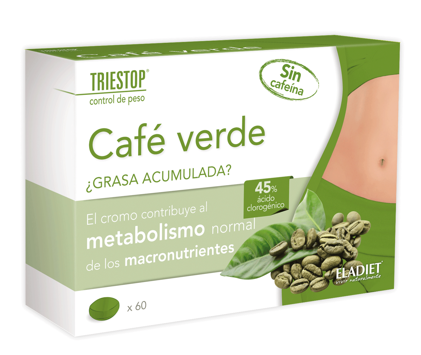 Eladiet Triestop Cafe Verde Sin Cafeina 60 Comp