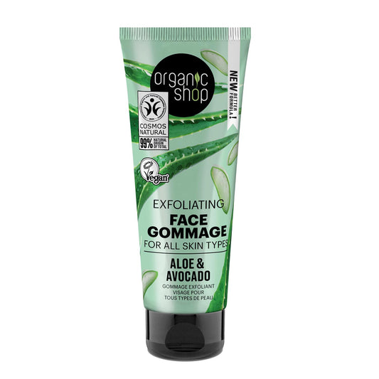 Exfoliant visage à l'aloe vera et à l'avocat Organic Shop 75 ml