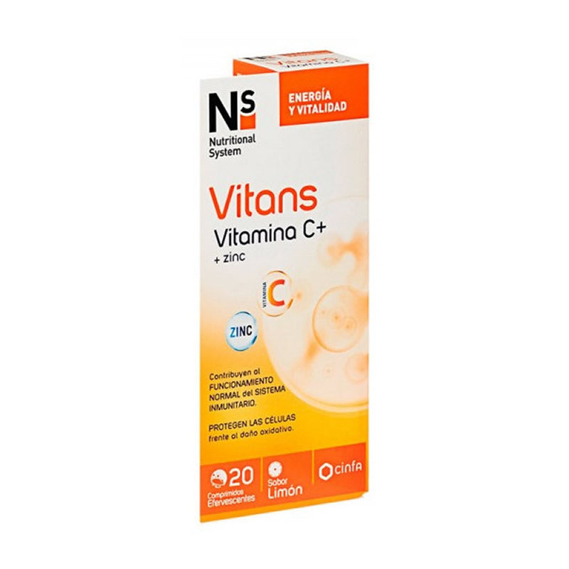 Ns Vitans Vitamin C + Zinc 20Effervescent Tablets Lemon Flavor