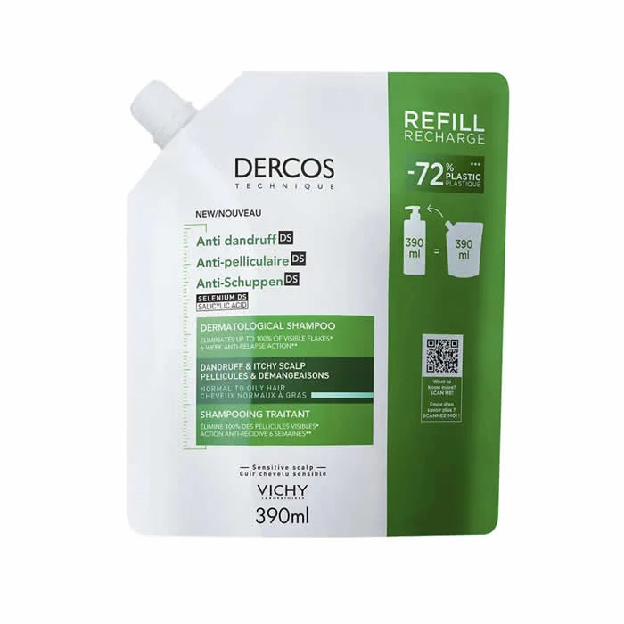 Dercos Anti-dandruff Shampoo Normal to Oily Hair Ecorefill 390ml