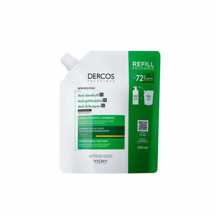 Vichy Dercos Anti Dandurff Shampoo Dray Hair 390ml Refill