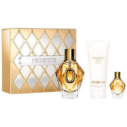 Paco Rabanne P Rabanne Million Gold For Her Eau De Parfum Refillable 90ml Body Lotion 100ml Eau De Parfum 10ml