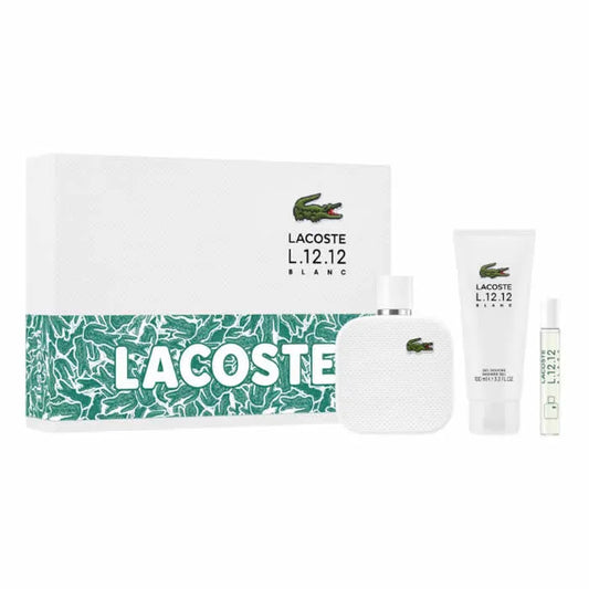 Lacoste L 12 12 Blanc Eau de Toilette Vaporisateur 100 ml Coffret 3 Pièces