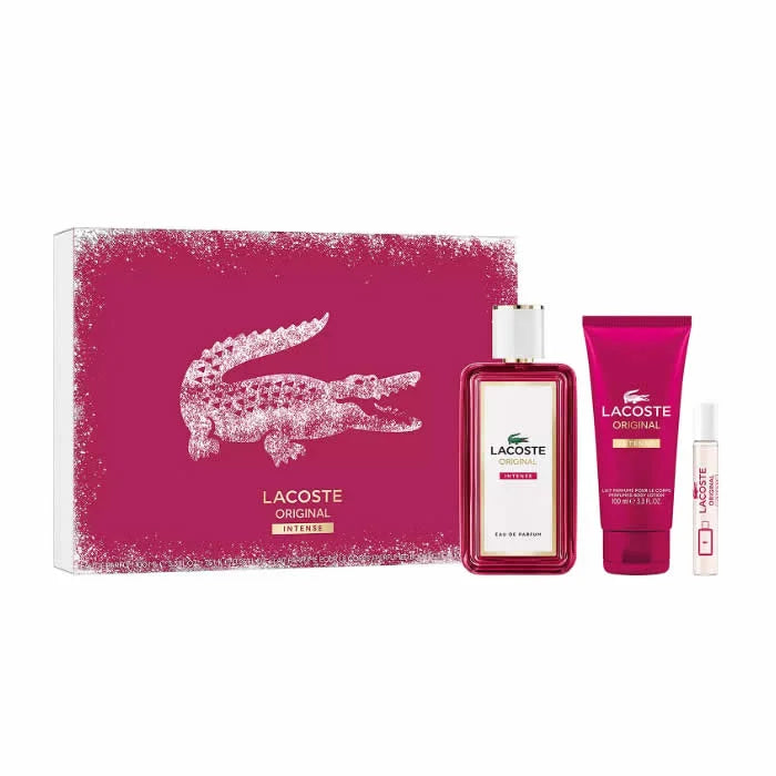 Lacoste Original Intense Eau De Parfum Spray 100ml Set 3 Pieces