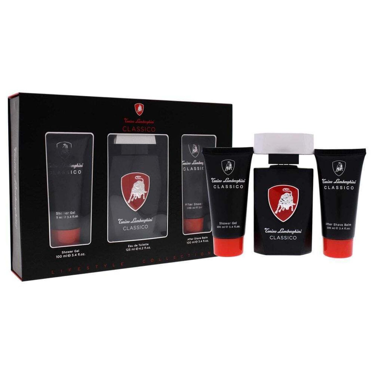 Tonino Lamborghini Classic Eau De Toilette 125ml Spray Gel De Bao 100ml Balsamo After Shave 100ml