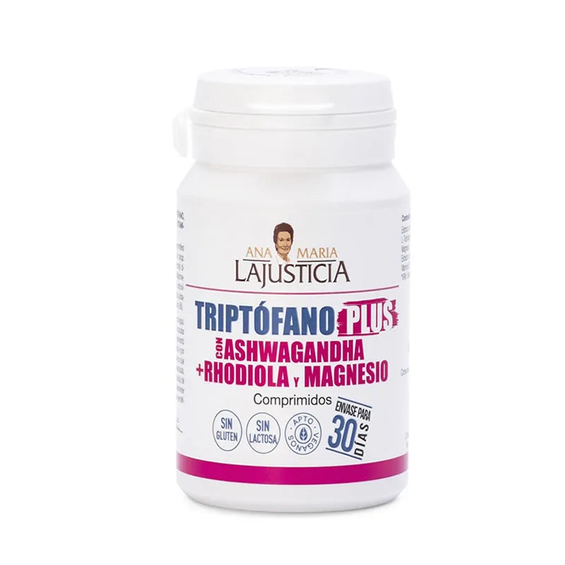 Justice Tryptophan Plus with Ashwagandha Rhodiola And Magnesium 60 Tablets