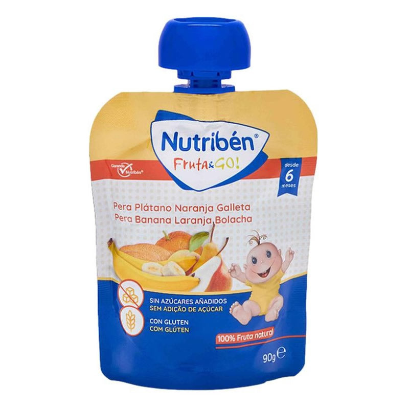 Nutribén Fruit & Go! Pear, Banana, Orange, And Biscuit 90g