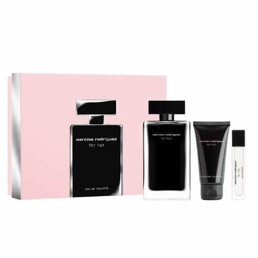 Narciso Rodriguez For Her Eau de Toilette Spray 100ml Coffret de 3 pièces