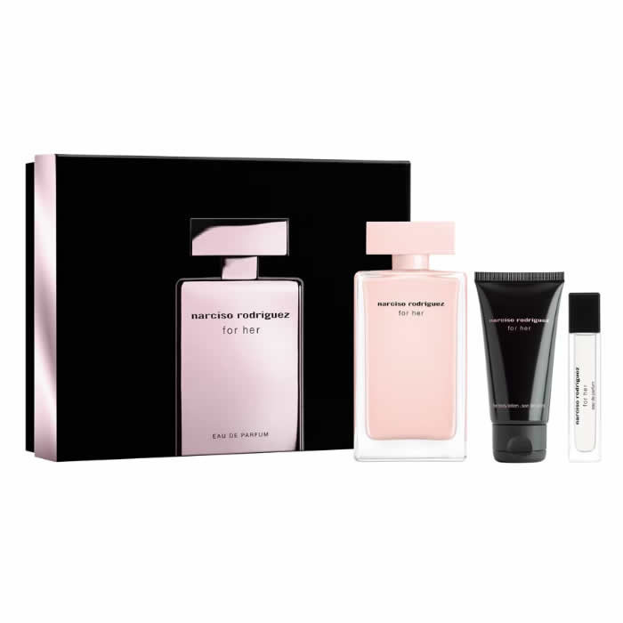 Narciso Rodriguez For Her Eau de Parfum Spray 100ml Coffret de 3 pièces