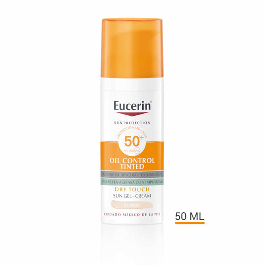 Eucerin Oil Control Dry Touch Gel Crema SPF50+ Tinted Light 50ml