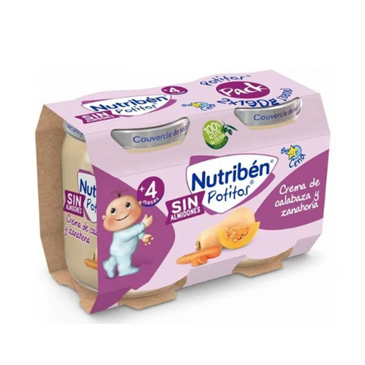 Nutribén Pot de crème de potiron et de carotte 2 x 190 g