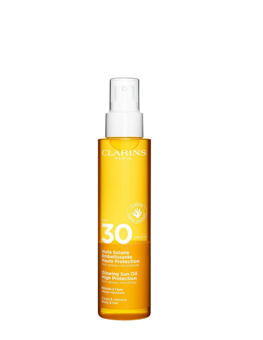 Clarins Glowing Sun Oil High Protection Body And Hair 150ml